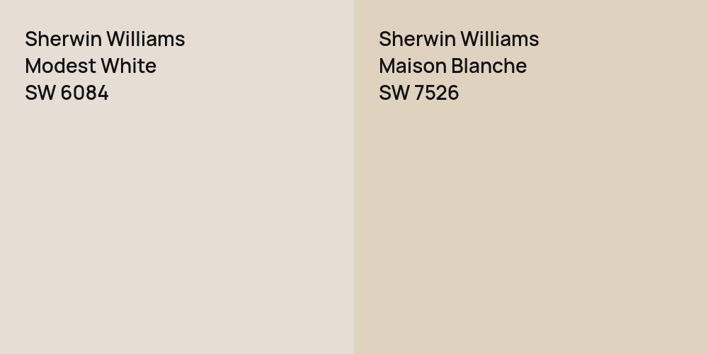 Sherwin Williams Modest White vs. Sherwin Williams Maison Blanche