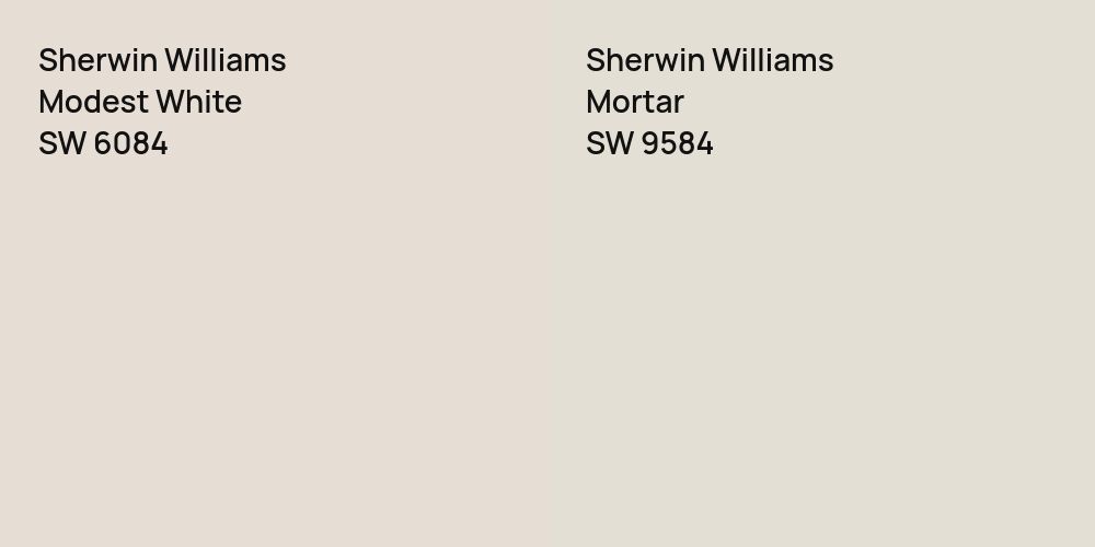 Sherwin Williams Modest White vs. Sherwin Williams Mortar