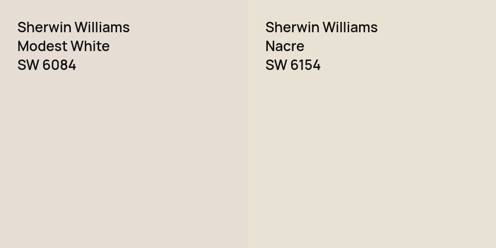 Sherwin Williams Modest White vs. Sherwin Williams Nacre