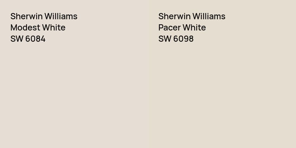 Sherwin Williams Modest White vs. Sherwin Williams Pacer White