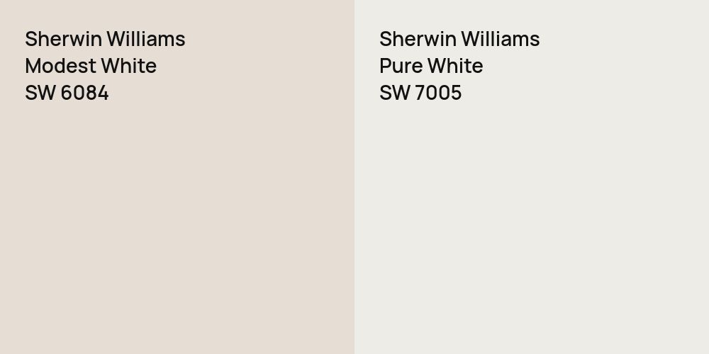 Sherwin Williams Modest White vs. Sherwin Williams Pure White