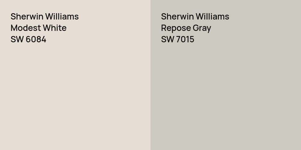 Sherwin Williams Modest White vs. Sherwin Williams Repose Gray