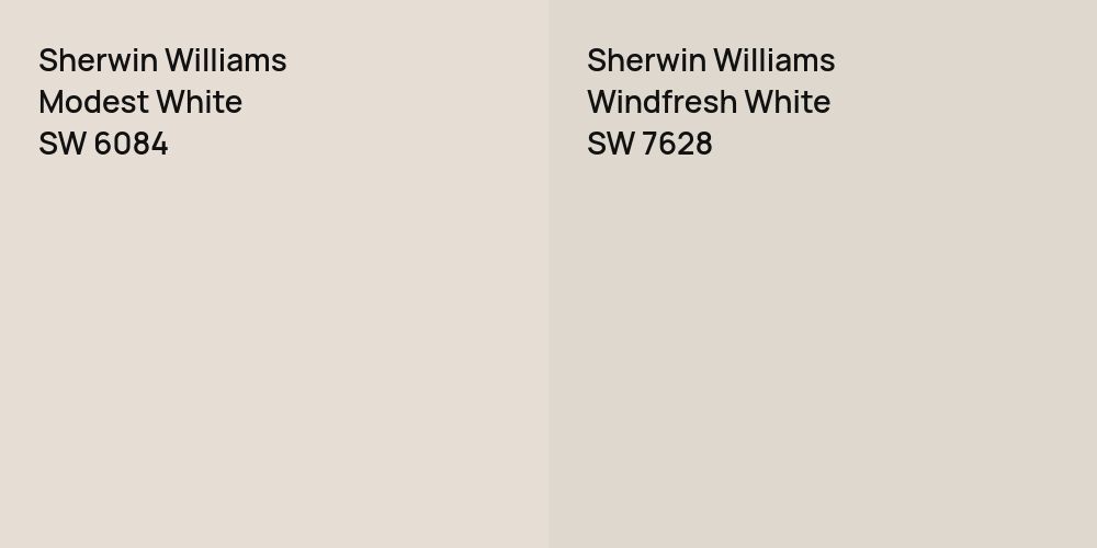 Sherwin Williams Modest White vs. Sherwin Williams Windfresh White