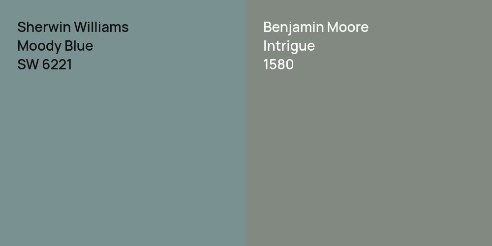 Sherwin Williams Moody Blue vs. Benjamin Moore Intrigue