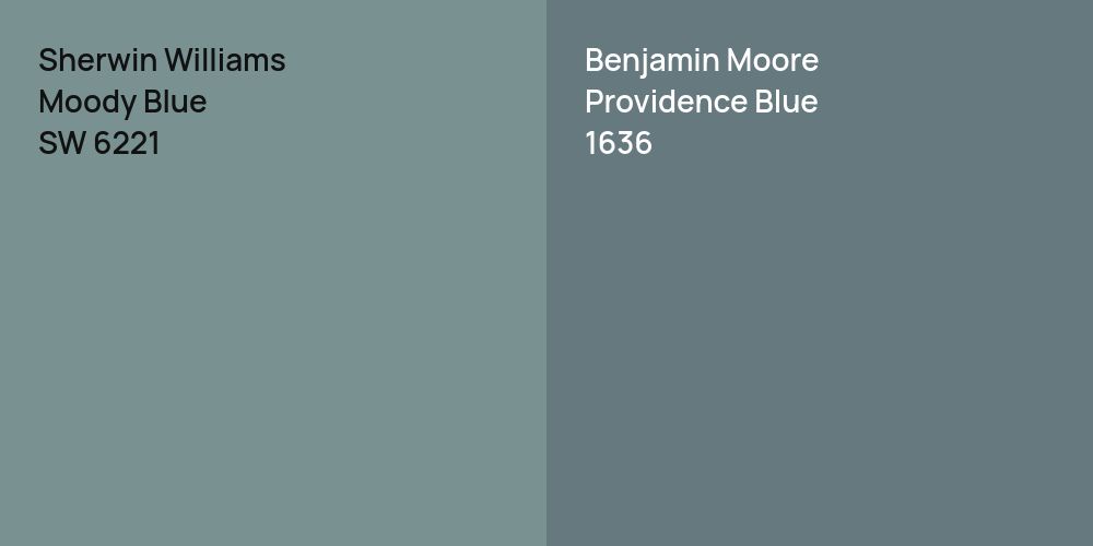 Sherwin Williams Moody Blue vs. Benjamin Moore Providence Blue