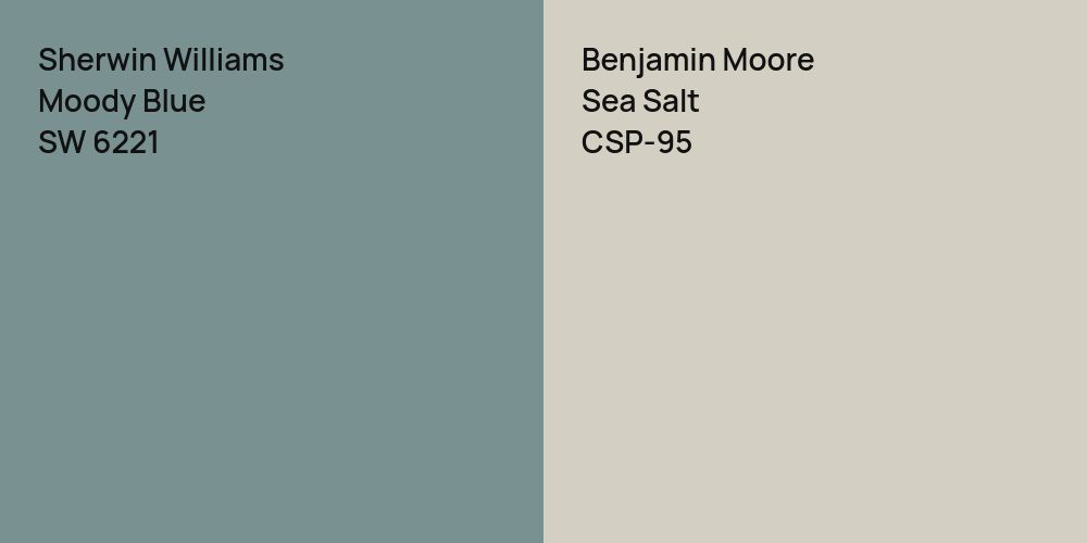 Sherwin Williams Moody Blue vs. Benjamin Moore Sea Salt