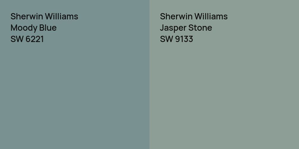 Sherwin Williams Moody Blue vs. Sherwin Williams Jasper Stone