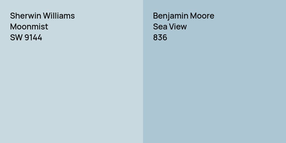 Sherwin Williams Moonmist vs. Benjamin Moore Sea View