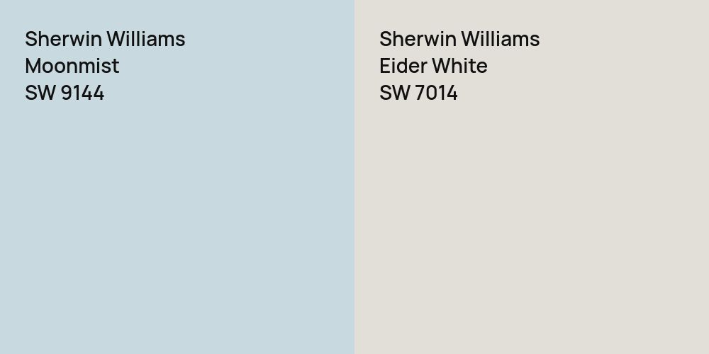 Sherwin Williams Moonmist vs. Sherwin Williams Eider White