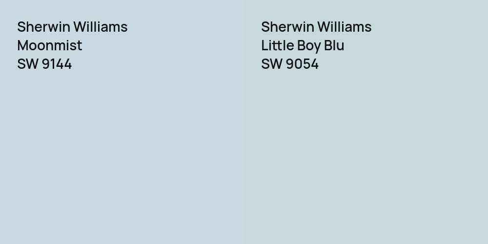 Sherwin Williams Moonmist vs. Sherwin Williams Little Boy Blu