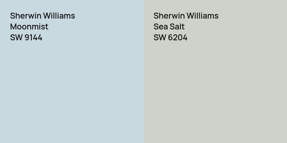 Sherwin Williams Moonmist vs. Sherwin Williams Sea Salt