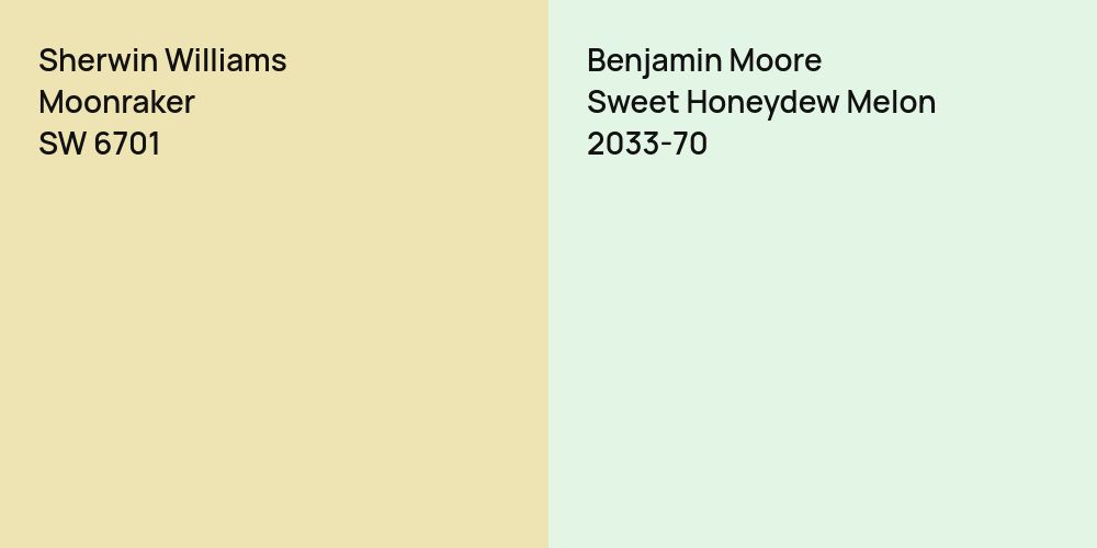 Sherwin Williams Moonraker vs. Benjamin Moore Sweet Honeydew Melon