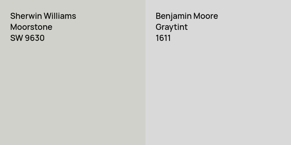 Sherwin Williams Moorstone vs. Benjamin Moore Graytint