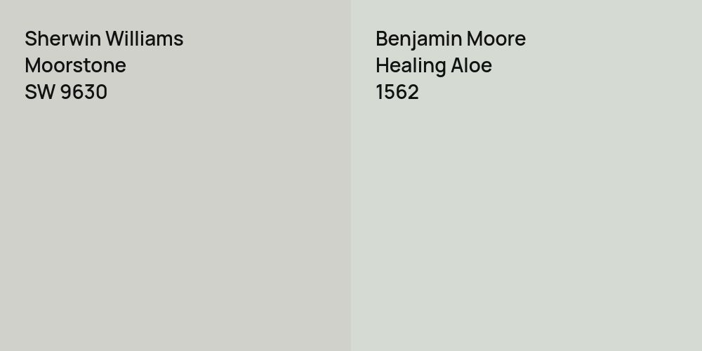 Sherwin Williams Moorstone vs. Benjamin Moore Healing Aloe