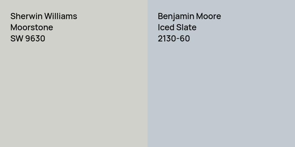 Sherwin Williams Moorstone vs. Benjamin Moore Iced Slate