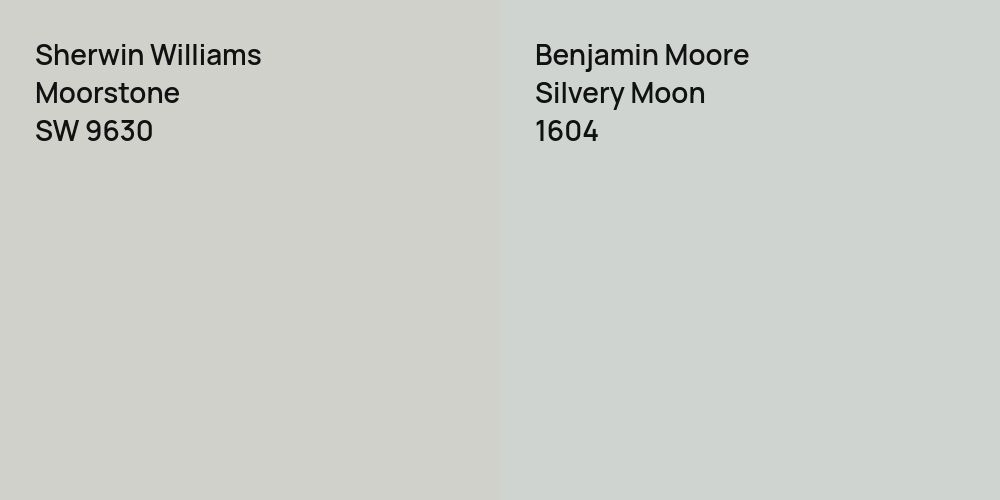 Sherwin Williams Moorstone vs. Benjamin Moore Silvery Moon