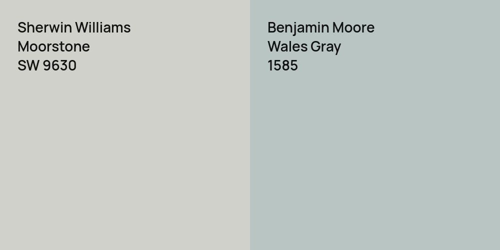 Sherwin Williams Moorstone vs. Benjamin Moore Wales Gray