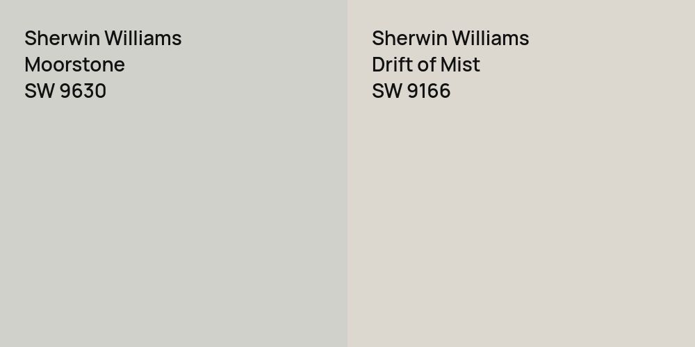 Sherwin Williams Moorstone vs. Sherwin Williams Drift of Mist