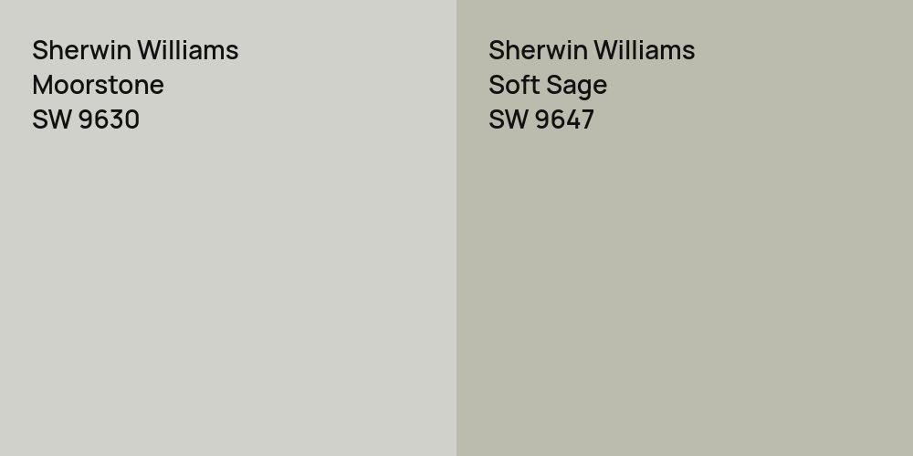 Sherwin Williams Moorstone vs. Sherwin Williams Soft Sage