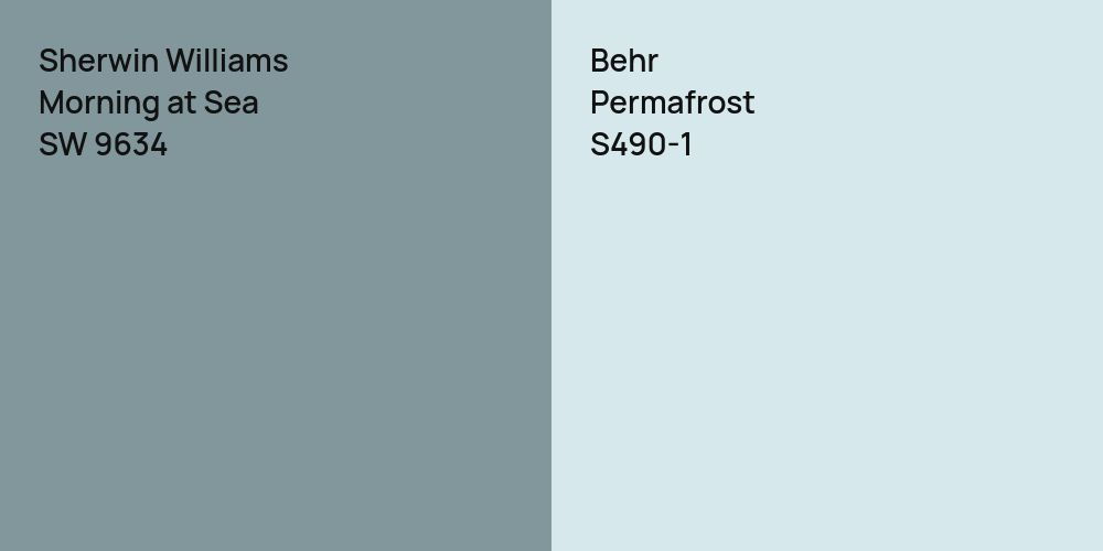 Sherwin Williams Morning at Sea vs. Behr Permafrost