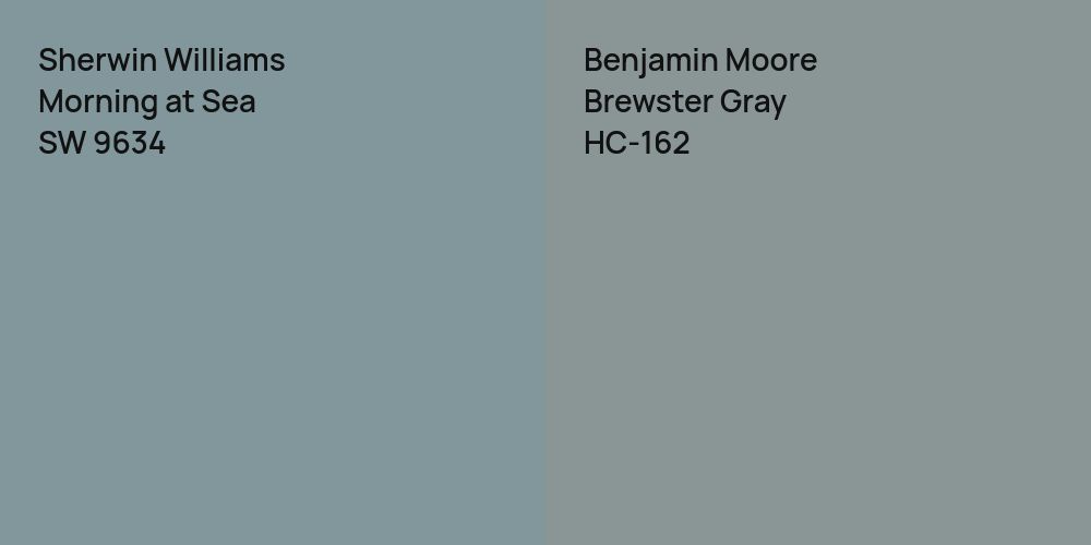 Sherwin Williams Morning at Sea vs. Benjamin Moore Brewster Gray