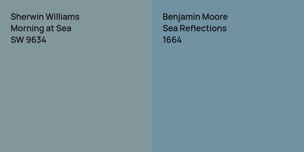 Sherwin Williams Morning at Sea vs. Benjamin Moore Sea Reflections