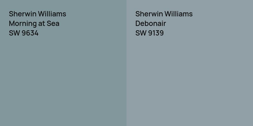 Sherwin Williams Morning at Sea vs. Sherwin Williams Debonair