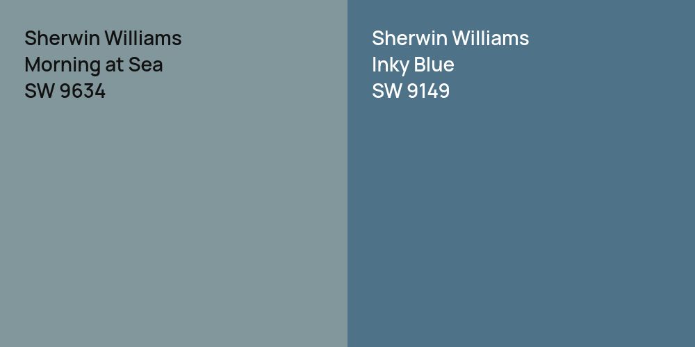 Sherwin Williams Morning at Sea vs. Sherwin Williams Inky Blue