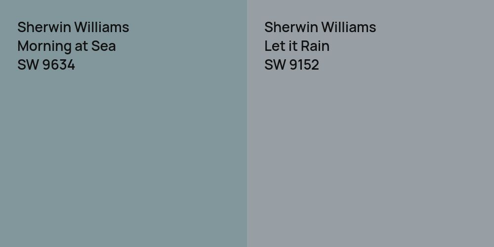 Sherwin Williams Morning at Sea vs. Sherwin Williams Let it Rain