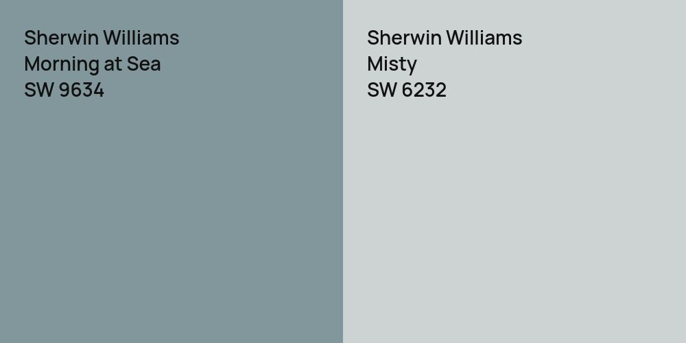 Sherwin Williams Morning at Sea vs. Sherwin Williams Misty