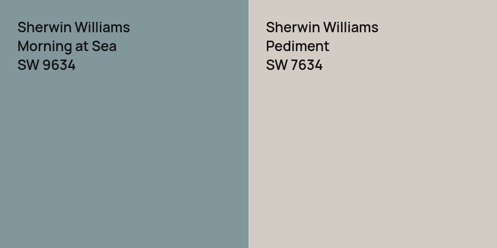 Sherwin Williams Morning at Sea vs. Sherwin Williams Pediment