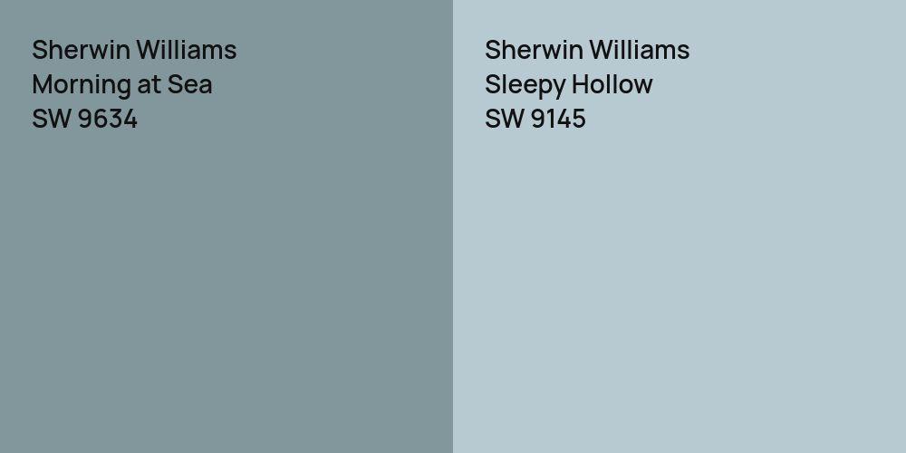 Sherwin Williams Morning at Sea vs. Sherwin Williams Sleepy Hollow