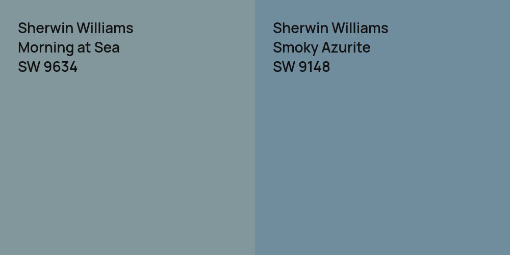 Sherwin Williams Morning at Sea vs. Sherwin Williams Smoky Azurite