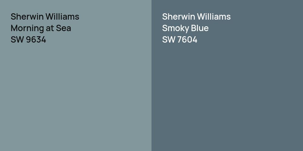 Sherwin Williams Morning at Sea vs. Sherwin Williams Smoky Blue