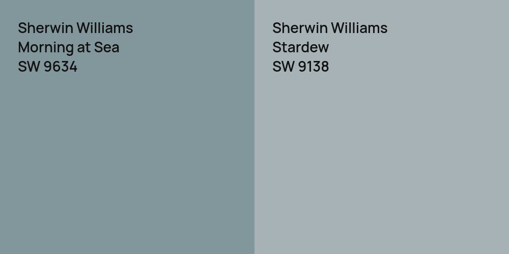 Sherwin Williams Morning at Sea vs. Sherwin Williams Stardew