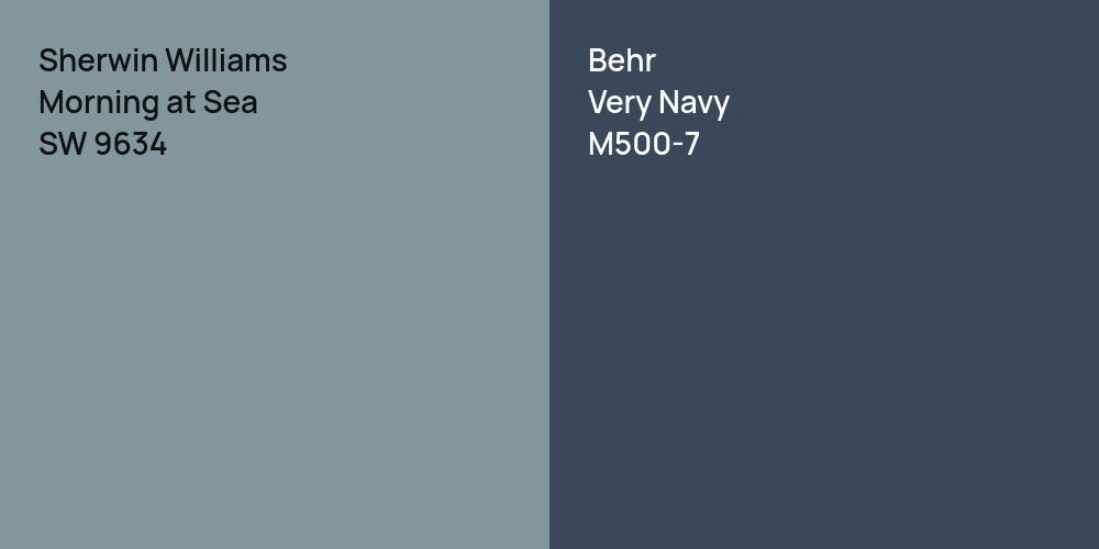 Sherwin Williams Morning at Sea vs. Behr Very Navy