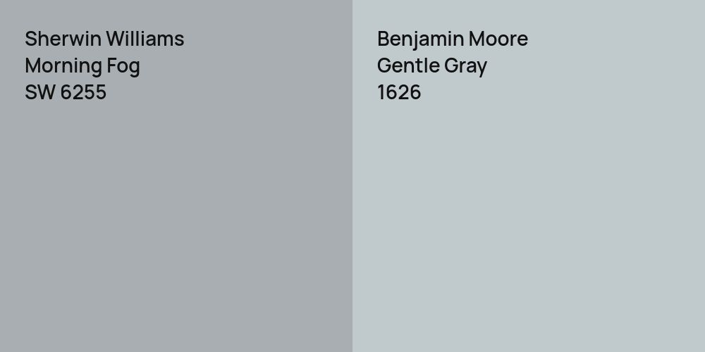 Sherwin Williams Morning Fog vs. Benjamin Moore Gentle Gray