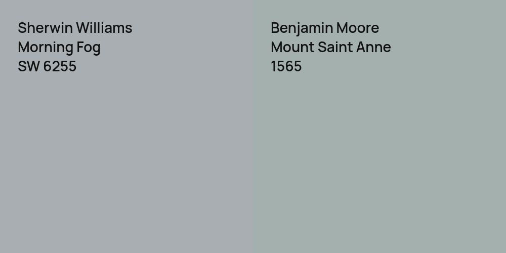 Sherwin Williams Morning Fog vs. Benjamin Moore Mount Saint Anne