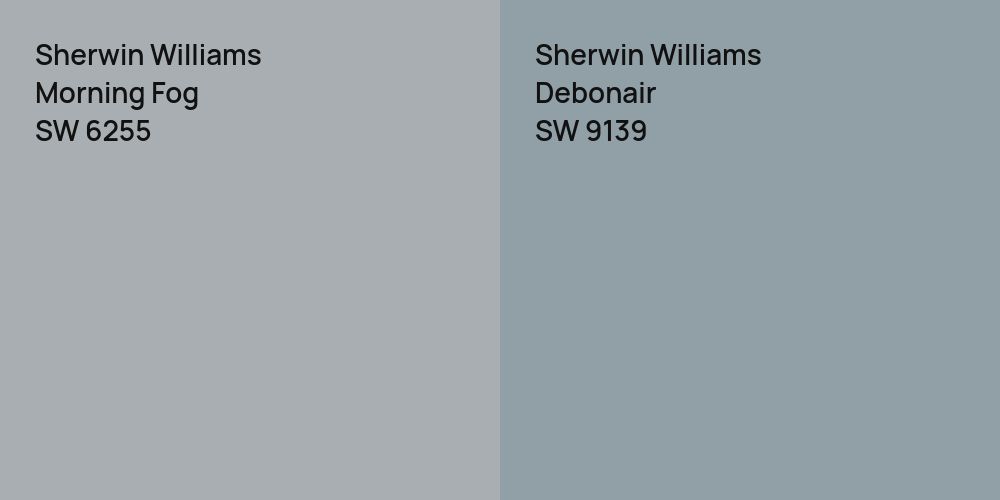 Sherwin Williams Morning Fog vs. Sherwin Williams Debonair