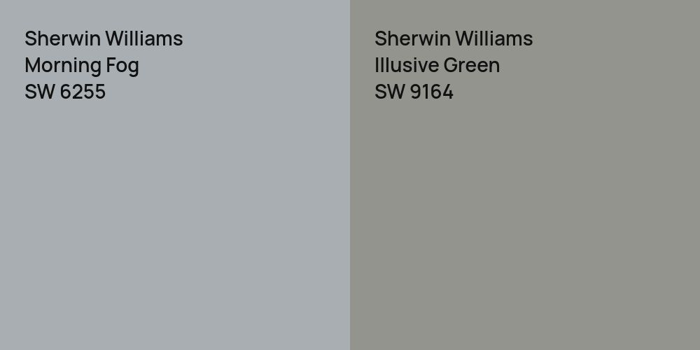 Sherwin Williams Morning Fog vs. Sherwin Williams Illusive Green