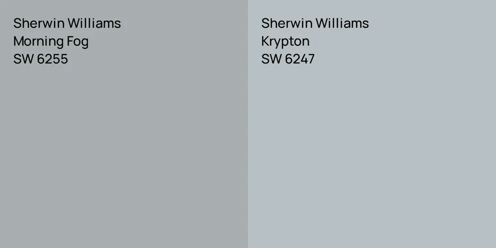 Sherwin Williams Morning Fog vs. Sherwin Williams Krypton