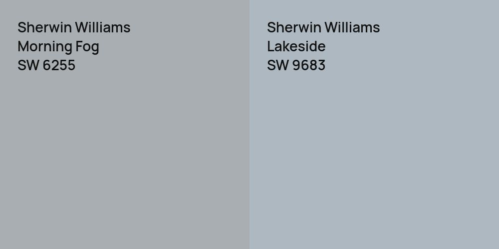 Sherwin Williams Morning Fog vs. Sherwin Williams Lakeside