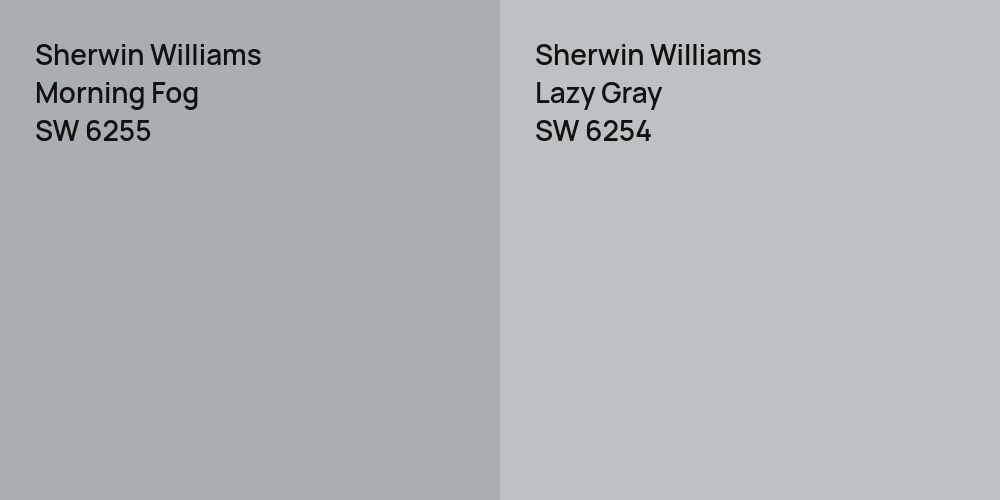 Sherwin Williams Morning Fog vs. Sherwin Williams Lazy Gray