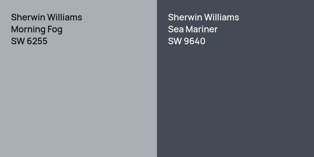 Sherwin Williams Morning Fog vs. Sherwin Williams Sea Mariner