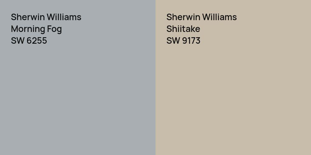 Sherwin Williams Morning Fog vs. Sherwin Williams Shiitake