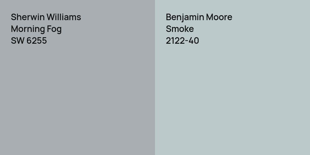 Sherwin Williams Morning Fog vs. Benjamin Moore Smoke