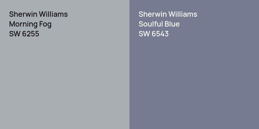 Sherwin Williams Morning Fog vs. Sherwin Williams Soulful Blue