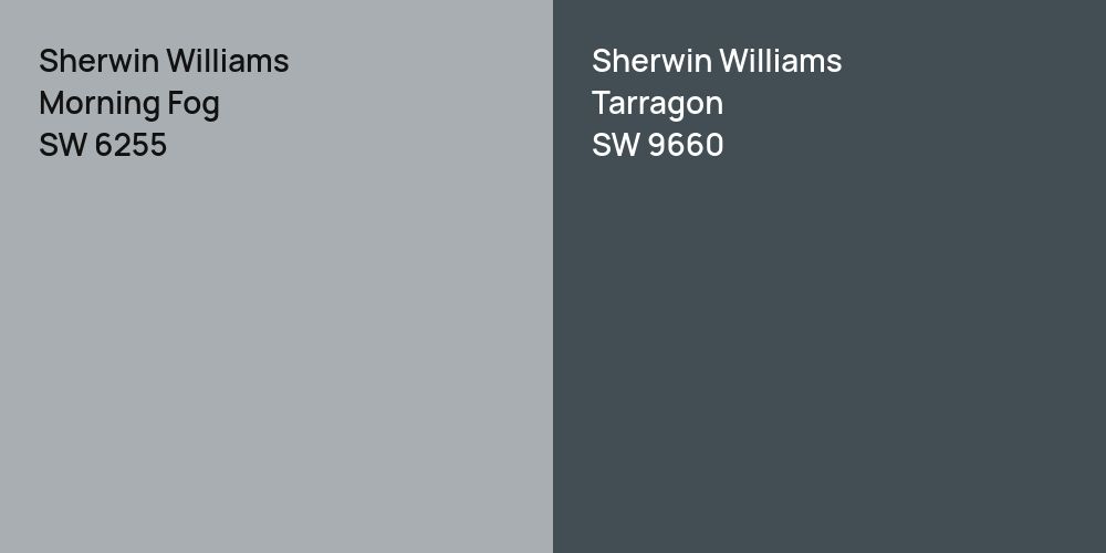 Sherwin Williams Morning Fog vs. Sherwin Williams Tarragon