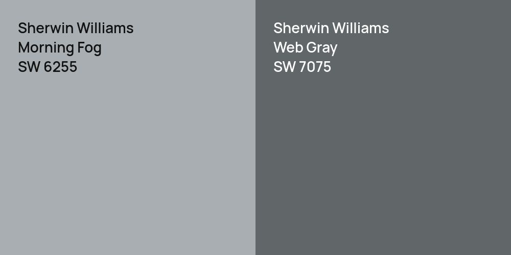 Sherwin Williams Morning Fog vs. Sherwin Williams Web Gray