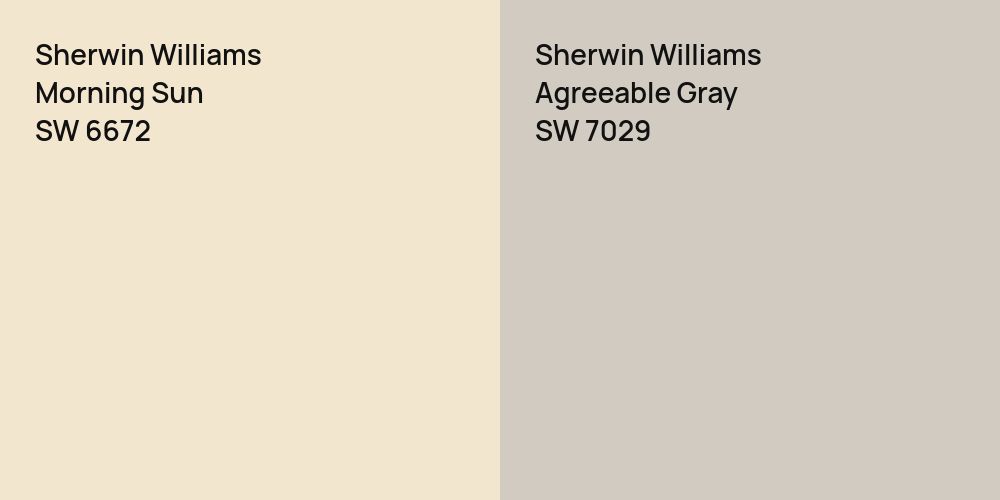 Sherwin Williams Morning Sun vs. Sherwin Williams Agreeable Gray